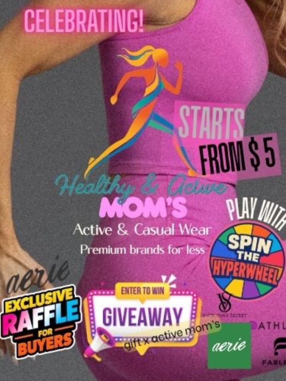 Active Mom'sShow-Casual&Active Wear-NWT Aerie,J,Crew,Giveaway,SpinTheWheel,$5+